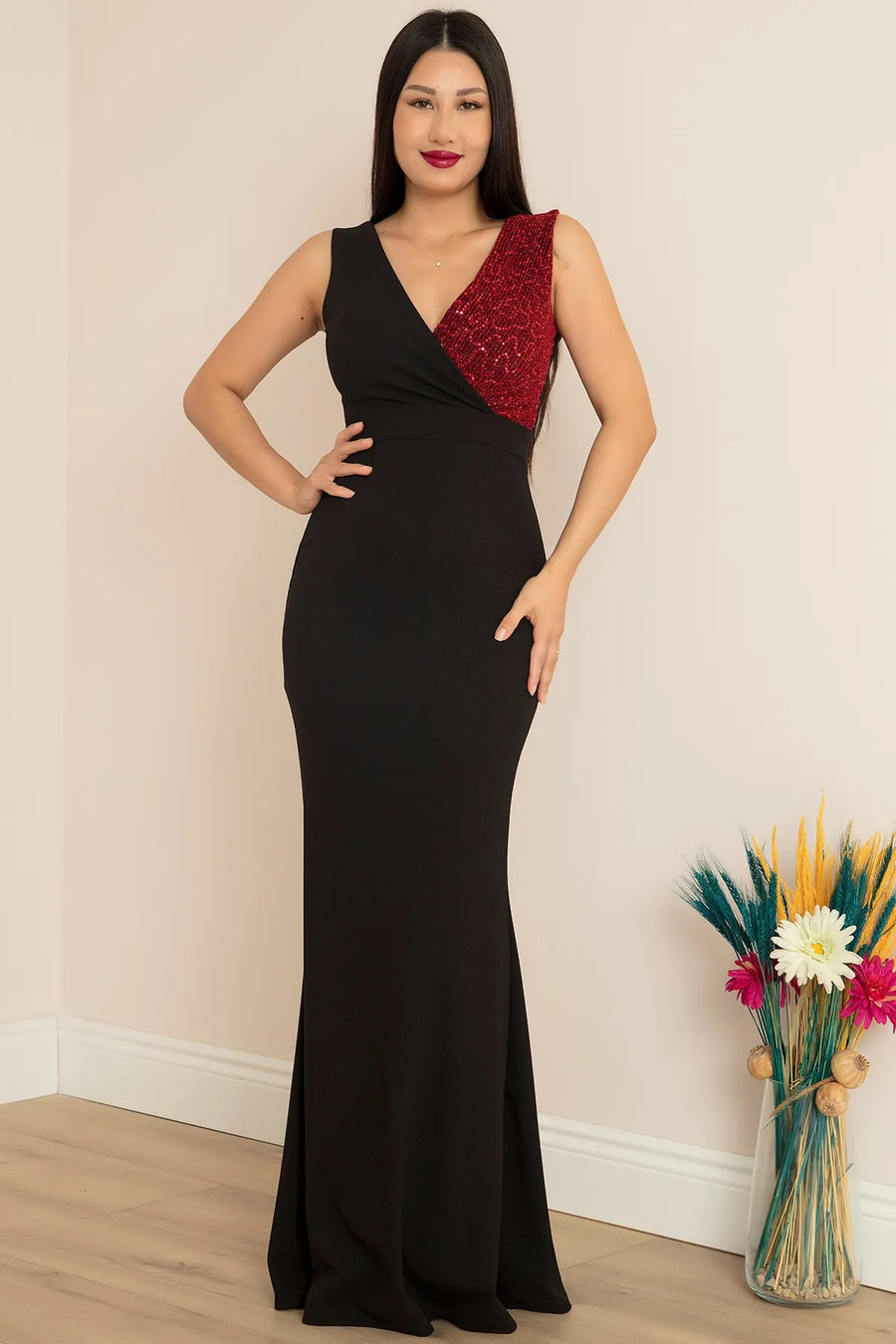 Women's Embroidered Lycra Blend Maxi Dress – Full Length