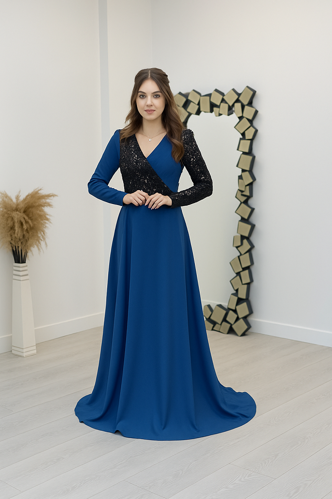 Women's Copper Embroidered Lycra Blend Maxi Dress – Full Length