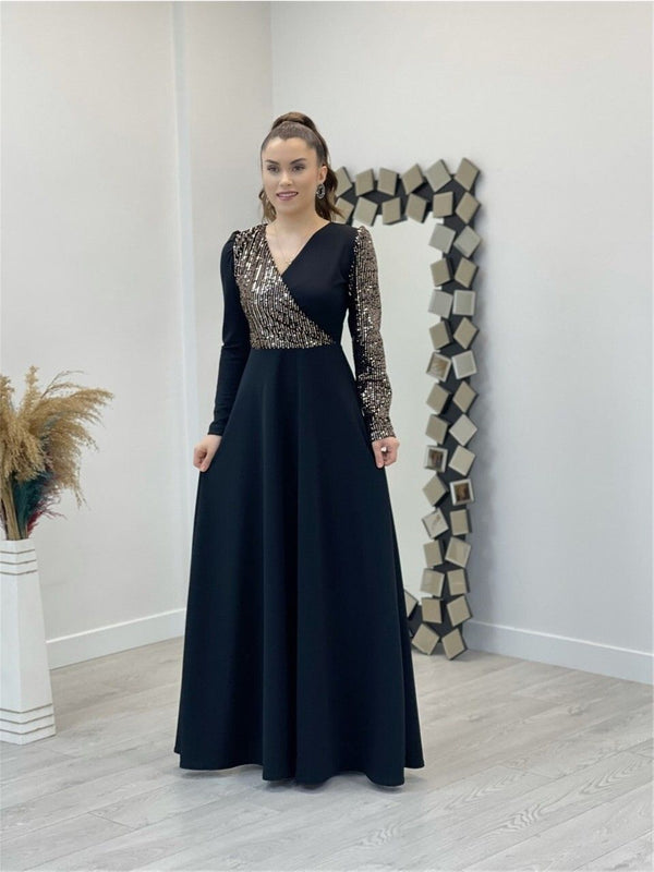 Women's Copper Embroidered Lycra Blend Maxi Dress – Full Length