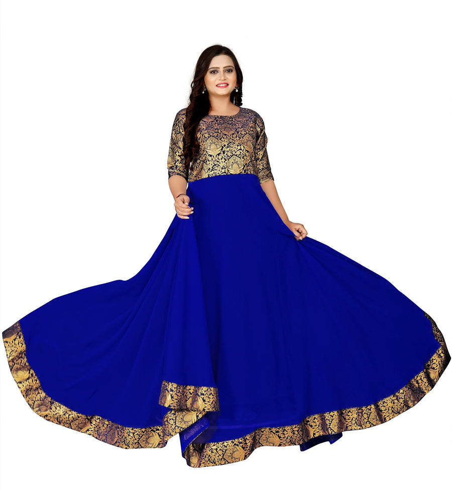 Women's Self Design Jacquard Maxi Dress – Full Length