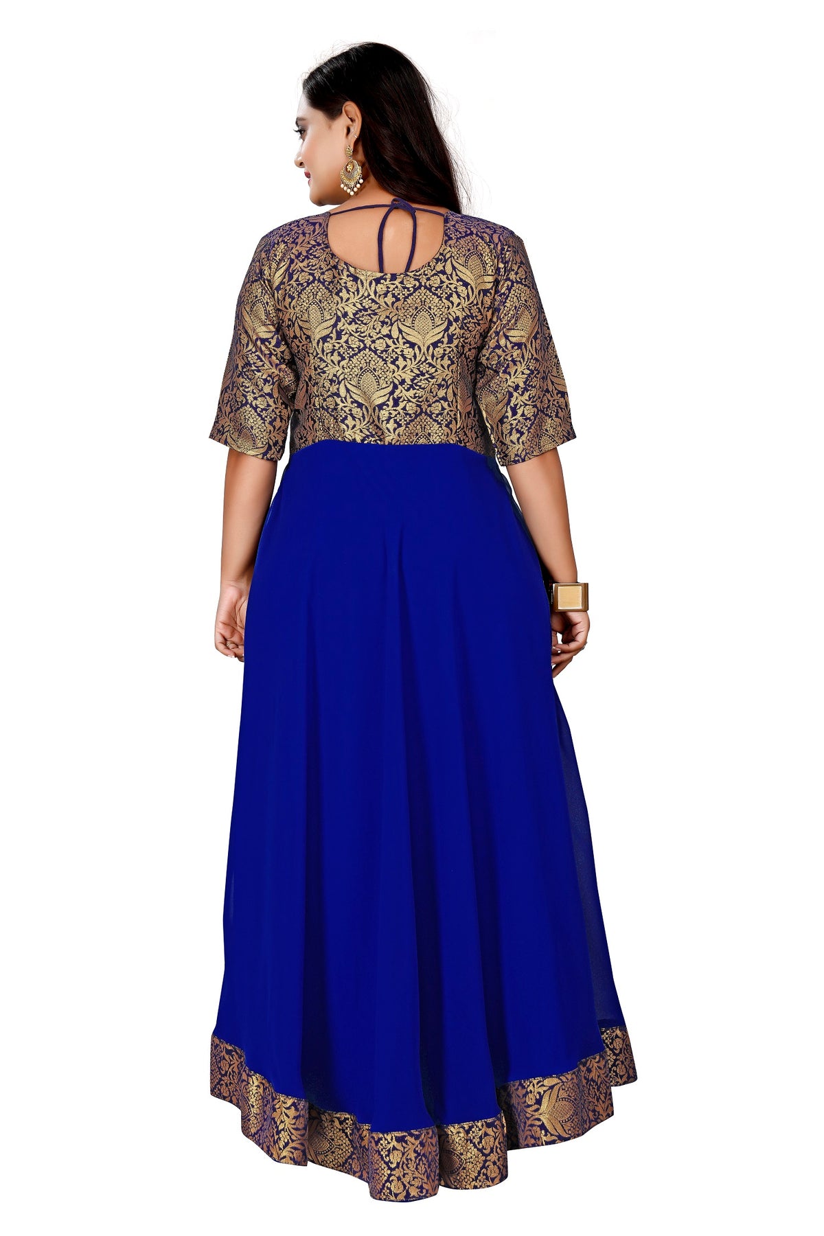 Women's Self Design Jacquard Maxi Gown – Full Length