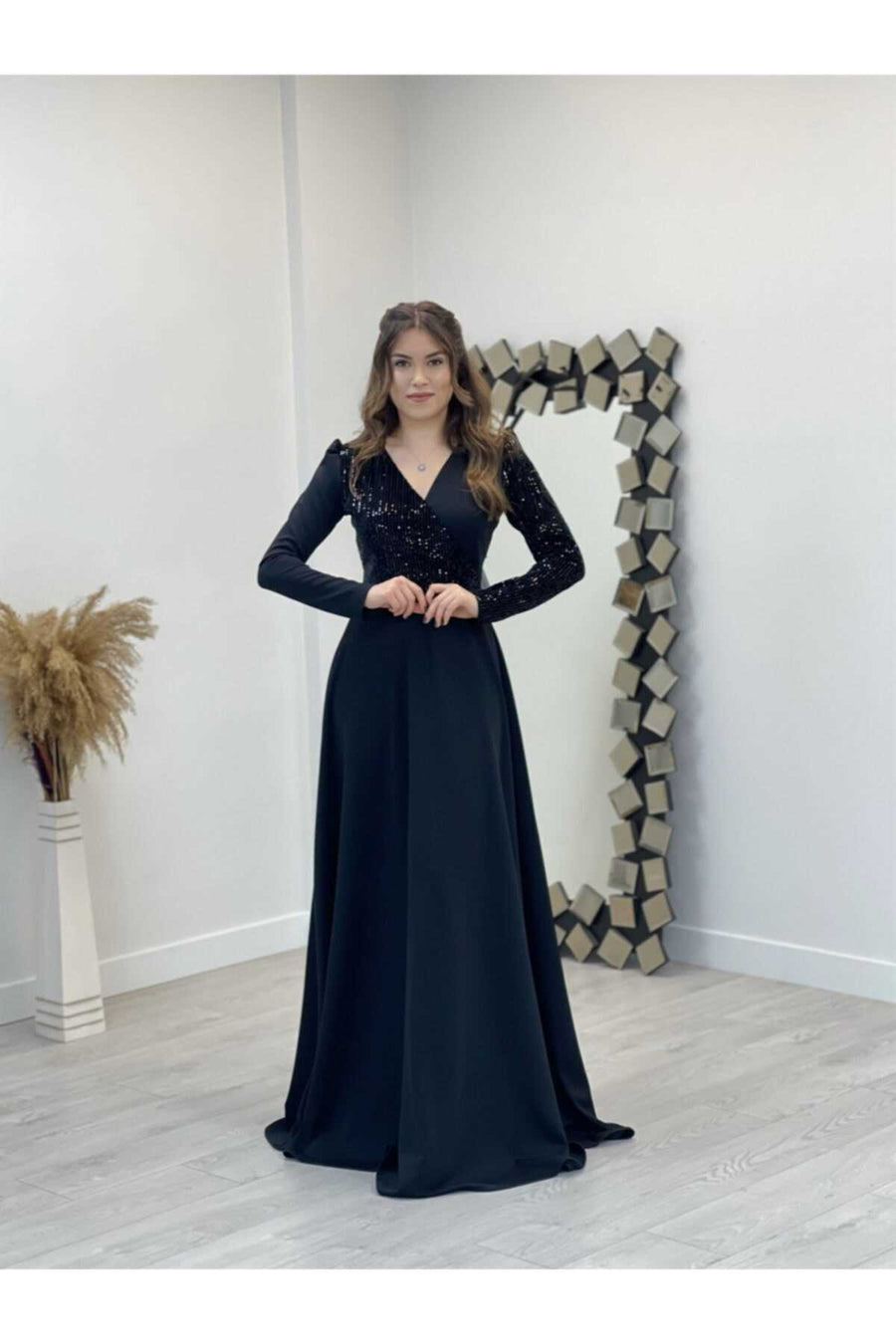 Women's Copper Embroidered Lycra Blend Maxi Dress – Full Length
