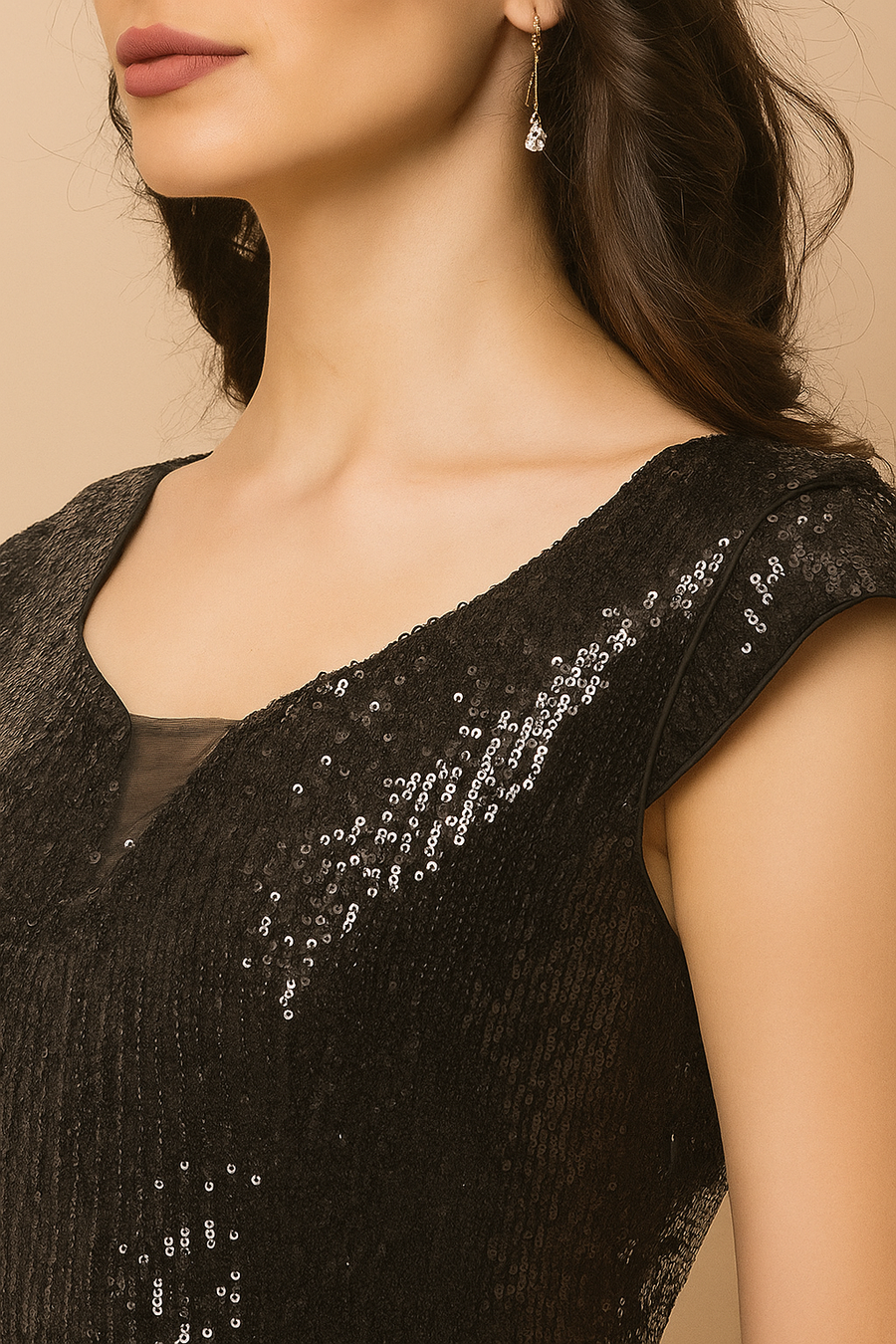 Women's Black Embroidered Georgette Maxi Dress – Ankle Length