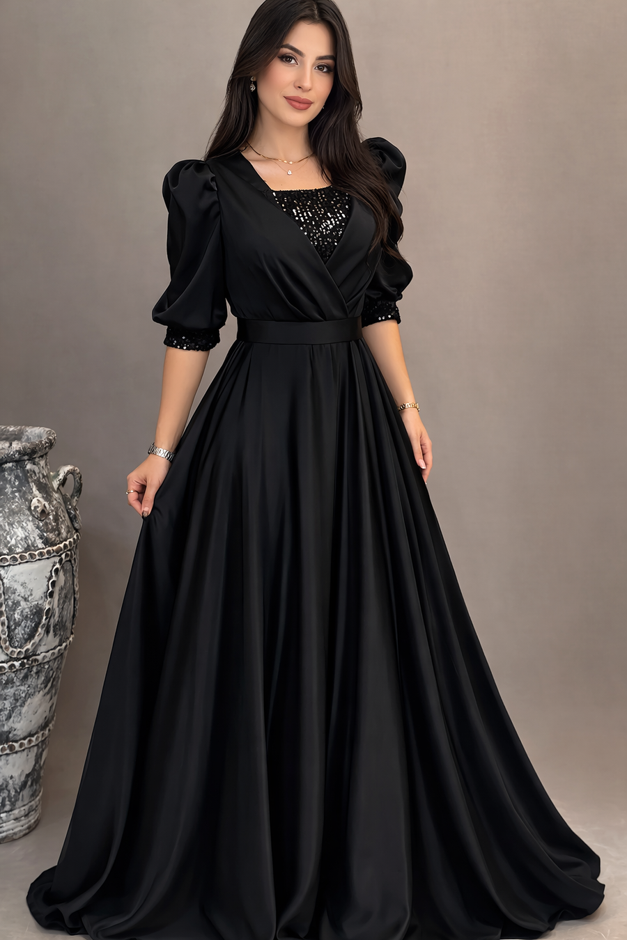 Women's Lycra Blend Fit & Flare Dress – Full Length