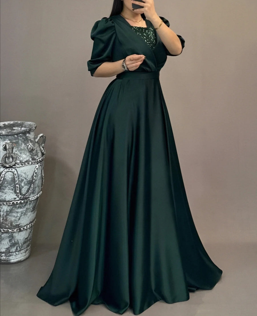Women's Lycra Blend Fit & Flare Dress – Full Length
