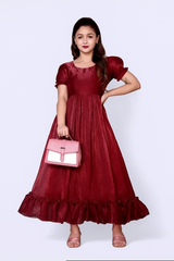 Women's Green Silk Fit & Flare Dress – Below Knee