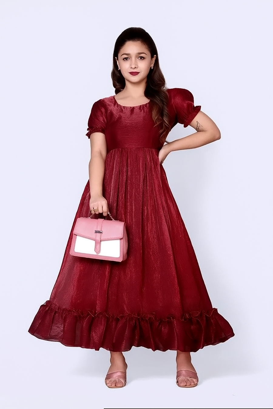 Women's Green Silk Fit & Flare Dress – Below Knee