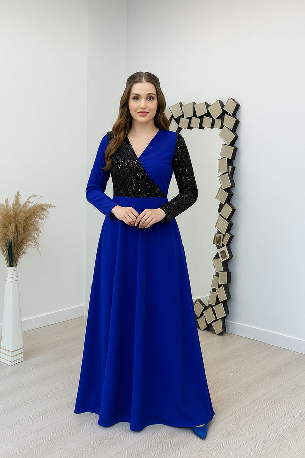 Women's Embroidered Lycra Blend Bodycon Dress – Full Length
