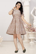 Women's Printed Crepe Fit & Flare Dress – Mini